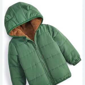 NWT First Impressions‎ Baby Boys Bear Puffer Jacket Teddy Sherpa Lined Warm Cozy